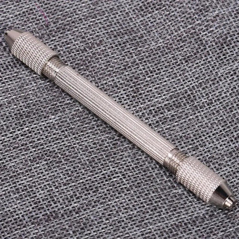 Four Point Three Inch Metal Hand Drill With Double End Pin Vise Chuck For Jewelry And Watch Repair Pro Grade High Accuracy Precision Tool Twist Drill Bit Holder Durable Metal Construction For Tiny Parts And Delicate Beadwork, metal hand drill