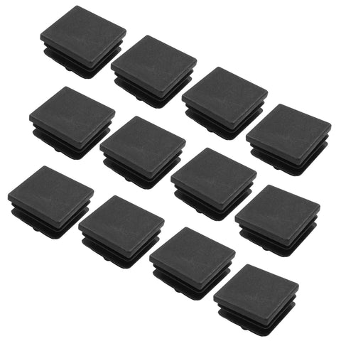 12 Pack One And A Quarter Inch Square Plastic Plugs Black End Caps For Square Tubes And Furniture Legs Durable Plastic
