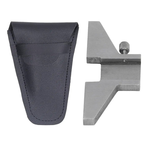 Beefy Depth Gauge Base For Dial And Vernier Calipers With T Bar Attachment, leather pouch, stainless and carbon steel build