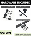Black Rustic Non Bypass Sliding Barn Door Hardware Kit Built Tough For A Single Door 7ft Long Flat Track With T Shape Rollers