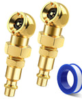 2 Pack Ball Foot Air Chuck Set For Quick Tire Inflation, 1 Quarter Inch NPT Closed Flow Nozzle With Quick Connect, Heavy Duty Metal Tire Chuck