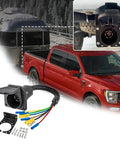 7 Pin Trailer Wiring Harness Socket Extension Power Cable For Safe Power Transmission In Campers, RVs, Trucks, And Cars, Easy Plug Connector, Durable Automotive Trailer Cable For Camping, Freight, Exhibitions, And Daily Driving, with truck-mounted socket and wiring kit