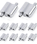 No Sweat Setup With This 10 Pack Of Ready To Roll Stainless Steel Wire Rope Clamps Self Locking Cable Clips with shiny surface.