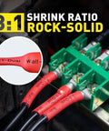 3 To 1 Shrink Ratio Heat Shrink Tubing Kit With Adhesive Lined, 220 Pieces in use on green fuse block connections