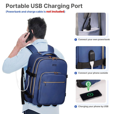 Rolling Backpack For Women With 17 Inch Laptop ✓