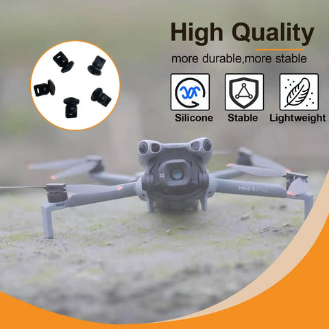 Replacement Gimbal Shock Rubber Damper For DJI Mini 5 Pro Gimbal Camera Durable Elastic Shock Absorber Spare Parts Set Enhances Stability And Reduces Vibration 5 Pack with drone and dampers on grass