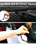 Vinyl Wrap Tool Kit for Cars With Heat Gun, 16Ft Cord, Squeegee, Vinyl Tucking Tool, shown applying wrap on car corner