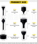 Product size chart for 160 Piece Rubber Bumper Stopper Set For Cars With 12 Types Including Quarter Glass Hood Deck Lid Fender Trunk Gas Tank And Glove Box Bumpers Compatible With GM Chrysler Ford Vehicles Durable Quiet Install