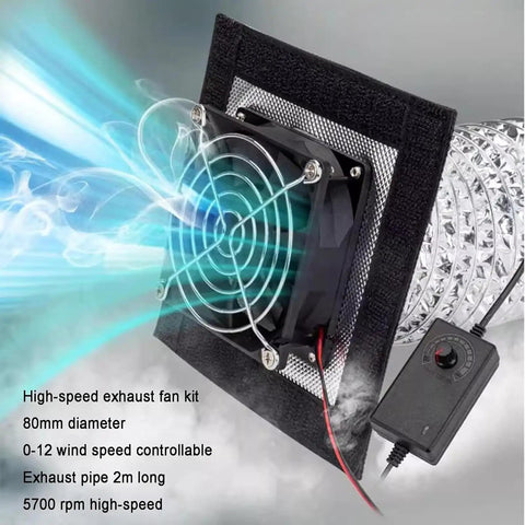 High-speed exhaust fan for 3D Printer Enclosure With Pro Grade Vent Kit And LED Light, Dustproof Protective Cover With Fume Extractor.