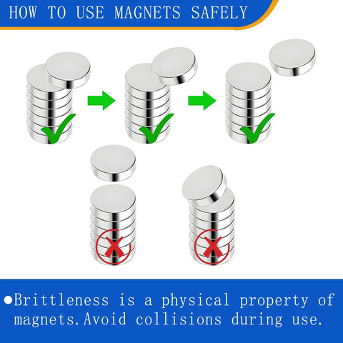 76 Piece Magnetic Set With Wand Includes 8 Sizes Of Round Neodymium Magnets For Fridge Whiteboard DIY Projects And Office Use Strong Pickup For Crafts And Small Parts