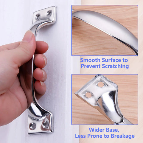 Galvanised Bow Door Handle Set 10 Pcs Durable Silver Outdoor Indoor Hardware For Cabinets Drawers Gates And Garage Doors