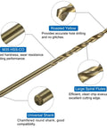 M35 HSS-CO drill bit with roasted yellow finish, designed for precise hole drilling in metal for Pro Shop Metric Tap And Drill Kit M2.5 Spiral Point Titanium Taps Paired With 2.1mm Cobalt Twist Bits For Straight Threading Heavy Metal Jobs That Put Up A Bulletproof Seal And Keep Things Locked Firm All Day Long.