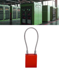 Industrial Aluminum Alloy Cable Padlock With 85mm Shackle And Steel Cable For Lockout Tagout in an industrial setting