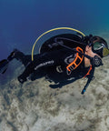 Diver using Donut Wing For Technical Scuba Diving With 30 Lb Lift, Includes Inflator Hose And K-Style BPI, underwater exploration