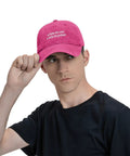 Man wearing Dope Lil Bit Emo Yeehaw Style Hat For Women Adjustable Cap With Front Artwork, showcasing pink hat design.