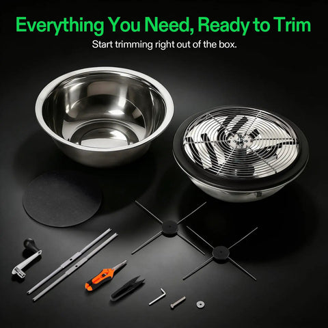 13 Inch Bud Leaf Bowl Trimmer With Clear Visibility Dome And Sharp Stainless Steel Blades For Easy Spin Cut Solid Metal Gear Box