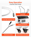 VEVOR Commercial Mobile Fryer Filter Truck Cart 55 Liter Oil Filtration System with stainless steel components and swivel wheels.