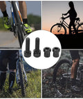 Fresh TC4 Titanium Alloy Stem Screws Set With Integrated Rubber Gasket M5X18MM Bike Bolts displayed with cyclists outdoors.