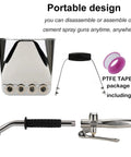 Heavy Duty Pneumatic Stucco Spray Gun With Four Jet Nozzle For Smooth Slap On Plaster Finish Air Powered Mortar Hopper Sprayer view with nozzle and hopper.
