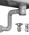 Heavy Duty Stainless Steel Vessel Sink Drain Kit With Clear Bottle Trap And Flexible Water Seal Pipe For Zero Stress Diy Plumbing and smooth leak proof draining daily.