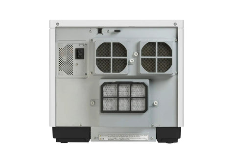 Back view of No Sweat CD DVD BluRay Disc Publisher And Printer showing ventilation and connectivity ports.