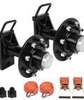Deadset Heavy Shipping Container Wheels Featuring An Authentic 8X6.5 Lug Spread with dual axles and hardware for heavy cargo use.