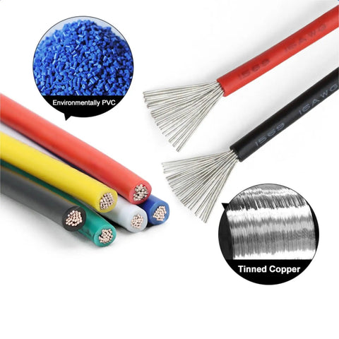 14 Awg Tinned Copper Electronic Wire 20 Meter Led Extension Cable Heat And Oil Resistant XLPE Insulated Cord wires in various colors