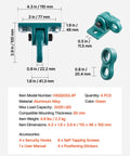 Product dimensions for Four Pack Heavy Duty Swing Hangers with screws, bolts included, aluminum alloy, 1250 lbs each load capacity.