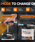 FOUR UNCLES 6.5L oil extractor with manual and pneumatic modes; white canister and 4 tubes
