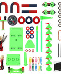 Magnetism And Electricity STEM Kit For Kids 70 Piece Set Hands On Physics Experiments With Magnets Wires Compasses And Circuits