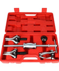 Heavy Duty 3 Jaw Slide Hammer Puller Set Built Tough For Quick Gear Bearing And Flywheel Removal in red case with tools.