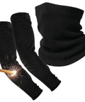 Heavy Duty Welding Sleeves And Neck Guard Set Built Tough For Cut Heat And Flame Defense Great For Garage Crews Mechanics And Yard Pros with sparks