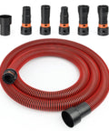 10 Ft 1 1/4 Inch Dust Collection Hose Kit With 6 Adapters For Home And Shop Vacuums No Fuss Quick Switch Vacuum Hose System