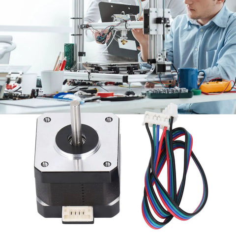 Low Noise Two Phase Stepper Motor For 3D Printers With Beefy Torque Carbon Steel Build Cable Included Silent Stepping Motor