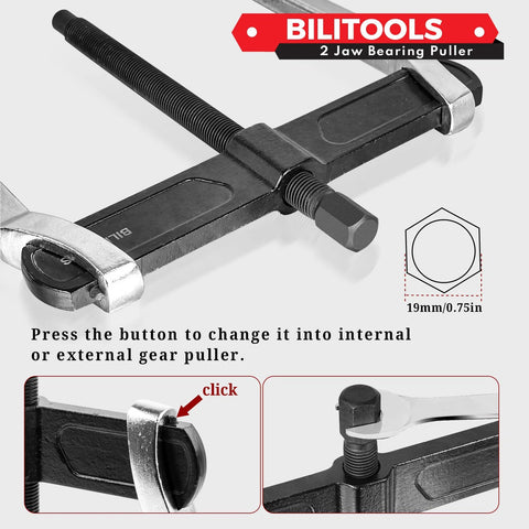 6 Inch 2 Jaw Gear Puller for Internal and External Removal of Pulleys Bearings Gears and Flywheels, featuring reversible design