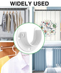 Heavy Duty White Closet Rod Brackets Built Different Stainless Steel U Shaped Wall Mount Sockets For Home Organization with Quick Setup Hardware Included, showing versatile use in various settings.