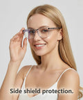 3 Pack Anti Fog Safety Glasses With Wraparound Side Shields Clear Lens Work Goggles Straight Up Trusted Eyewear For Nurses Lab Techs And Job Site Crews Snappy Protection worn with side shield protection.