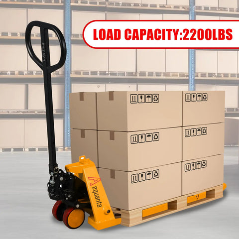 Mini Game Changer Pallet Jack With No Sweat Foldable Handle And Forks, 2200 Lb Manual Hand Truck Built For Tight Squeeze And Smooth Floor Glide, Quick Step Lever Lift Operation