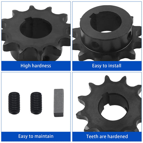 Close-up of No 50 Beefy Roller Chain Sprocket Type B with 1 inch bore, screws, and keyway for farm and woodworking gear.
