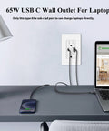 Kickin Fast Charge 65W GaN USB C Wall Outlet Two Pack 15 Amp Tamper Resistant Receptacle PD3.0 Electrical Socket For Mac Air iPhone 15 Laptop No Sweat Setup UL Listed Real Deal Quality with laptop and phone charging.