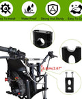 Black 7/8 Inch Handlebar Risers Clamp for Dirt Bikes, 22mm Mount, shown on bike frame with measurement details