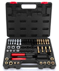 Garage Pro 48 Piece Thread Chaser Set Thread Repair Kit with taps, dies, and files in a black case for repairing threads.