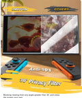 Auto Alignment Privacy Screen Protector For Nintendo Switch 2 2025 7.9 Inch installed showing anti-spy and glare features.