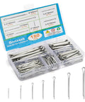 180 Pcs Cotter Pins Assortment Kit With 7 Stainless Steel Sizes in storage case for trailer hitches, mowers, trucks, and more.