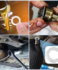 20 Piece Transmission Fluid Drain Plug Crush Washer Gasket Set For Honda Accord Civic CR V Ridgeline Odyssey Pilot Fit Elements Replacement 90471 PX4 000 Compatible With 90471PX4000 used in fluid change, installation, and sealing.