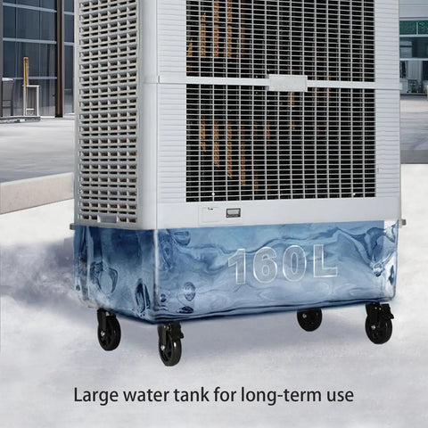 Portable Air Conditioner With Huge Water Tank And Seven Chill Modes, Evaporative Air Cooler For Room Or Workshop, Lightweight Abs Fan offers a large 160L water tank.
