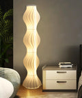 Dimmable Column Floor Lamp With Hula Skirt Shade, 55 Inch Tall Contemporary Standing Light For Living Room And Home Office