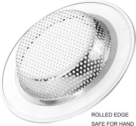 2 Pack Stainless Steel Kitchen Sink Strainer Set With Wide 4.5 Inch Rim Fits Most Standard Drains And Garbage Disposals Rust Free