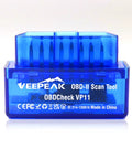 Android Only Bluetooth OBD2 Scanner For Cars Plug And Play Wireless Check Engine Codes Reader And Diagnostic Tool Works With Android Phones And Tablets Not For iOS, blue plastic casing.