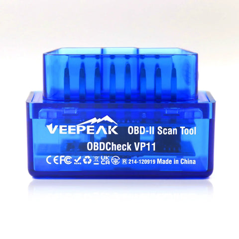 Android Only Bluetooth OBD2 Scanner For Cars Plug And Play Wireless Check Engine Codes Reader And Diagnostic Tool Works With Android Phones And Tablets Not For iOS, blue plastic casing.